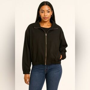 Hana Sports Black Bomber Jacket Vintage 80’s Zip Up